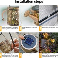 Outdoor Solar Metal Watering Can Small Hanging Decorative Waterproof Lights for Garden Decor, Yard Lights, Outside Patio Lawn, Gifts for Mom Grandma Women Birthday,1 pack, Warm White - Image 4
