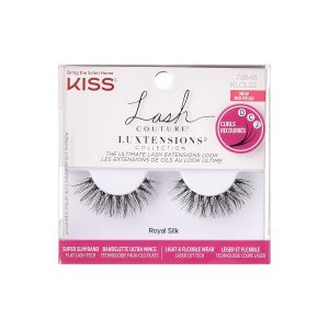 KISS Lash Couture LuXtensions Collection False Eyelashes, Flat Lash Technology, Super Slim Lash Band, Real Lash Extension Fibers, Reusable, Style ‘Royal Silk’, 10mm,1 Pair Strip Lashes