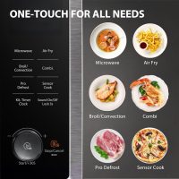 TOSHIBA Countertop Microwave Oven Air Fryer Combo, Inverter, Convection, Broil, Speedy Combi, Even Defrost, Humidity Sensor, Mute Function, 27 Auto Menus, 1.0 cu.ft, 1000W, Stainless Steel - Image 8