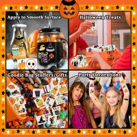 Partywind 204 PCS Individually Wrapped Sheets Glow Halloween Tattoos for Kids Party Decorations, Luminous Pumpkin Tattoo Stickers, Kids Halloween Treats, Party Supplies - Image 5