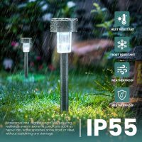 GIGALUMI 24 Pack Solar Path Lights Outdoor,Solar Lights Outdoor Waterproof,Stainless Steel LED Landscape Lighting,Solar Garden Lights for Driveway,Pathway,Patio,Yard - Image 6