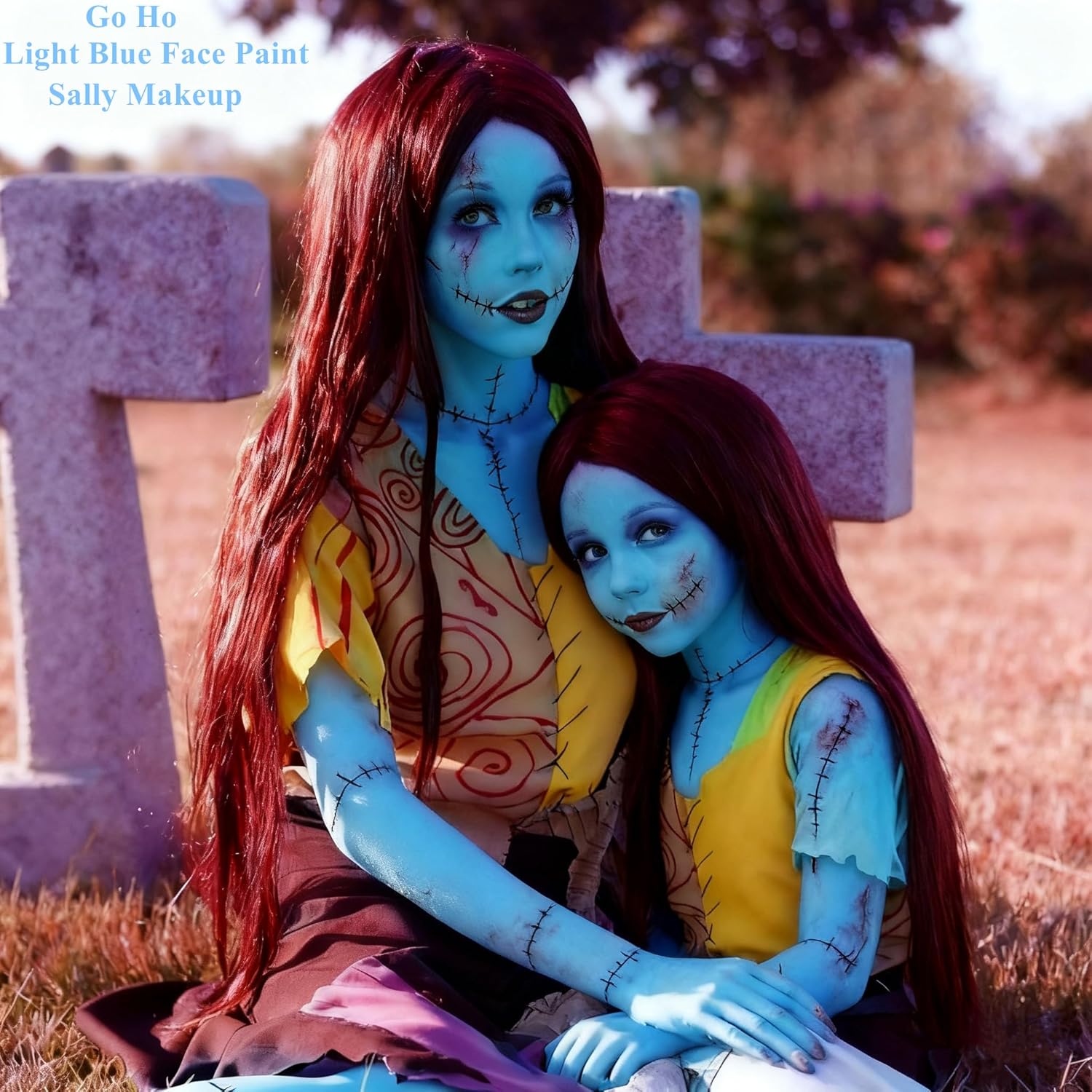 Go Ho Light Blue Face Body Paint Stick,Water Based Washable Pale Blue Face Paint Stick,Full-coverage Cream Blue Body Paint for Adults Children Halloween Cosplay SFX Ghost Bride Sally Makeup - Image 7