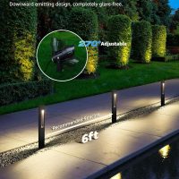 SUNVIE 12-Pack Low Voltage Pathway Lights Wired with Spotlights LED Outdoor Landscape Lighting Kit for Path, Garden, Yard, Patio, Cast-Aluminum, IP65 Waterproof, 12-24V AC/DC, 3000K Warm White, Black - Image 4