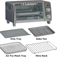 BLACK+DECKER Crisp 'N Bake Air Fry Countertop Convection Toaster Oven, Medium Capacity, 4-Slice, 5-in-1, Fits 9” Pizza, 30-Min Timer, Bake, Broil, Air Fry, Toast, Keep Warm, Stainless Steel - Image 9