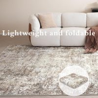 Area Rugs for Living Room: 5x7 Washable Neutral Abstract Rug for Bedroom Large Soft Modern Dining Room Rugs Indoor Floor Low Pile Carpet for Home Office Nursery - Brown Grey - Image 3
