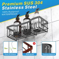 EUDELE 5-Pack Rustproof Stainless Steel Shower Caddy – No Drill Adhesive Bathroom Organizer with Large Capacity, Spacious Shower Shelves for Inside Shower, Kitchen & Home Decor Storage-XL Size - Image 5
