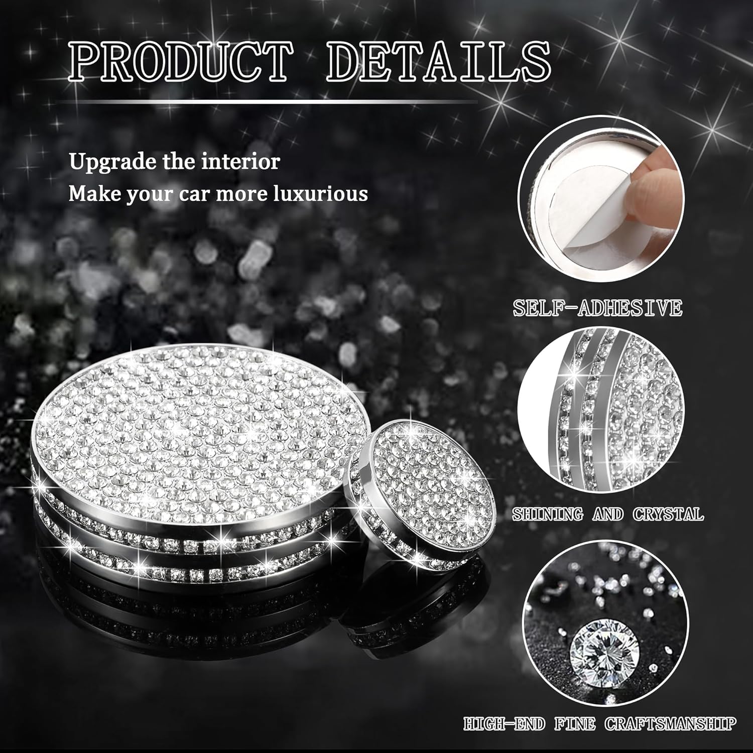 TOMALL Bling Center Console Multimedia Knob Button Cover Compatible with Cadillac CT5 CT6 XT4 XT5 XT6 Crystal Media Button Cover Trim Bling Interior Modification Trims for Car Accessories - Image 4