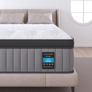BedStory Plush Queen Mattress 12 Inch - 7-Zone Hybrid Mattress for Targeted Support - Deep Sleep Contouring Pain Relieving Bed in a Box - Fiberglass Free, CertiPUR-US Certified, 365-Night Trial