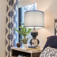 Lamp Shades Set of 2, Drum Lampshade for Table Lamps Floor Lamp, 13" Top X 13" Bottom X 10" High Blue Large Line Fabric Lamp Shades, Easy Assembly Replacement Lampshades - Image 6