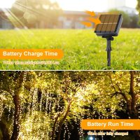 Extra-long 288FT 800LED Solar Fairy String Lights, 4-Pack 72FT 200 LED Outdoor Twinkle Lights Waterproof, 8 Lighting Modes, Warm White Copper Wire Lights for Deck Backyard Tree Garden Fence Pool Party - Image 3