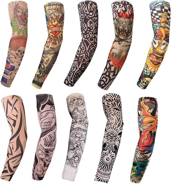 Tatoo Sleeves Men, Women, and Kids – Fake Temporary Tattoo Sleeve for Outdoor Sports, Halloween Decor