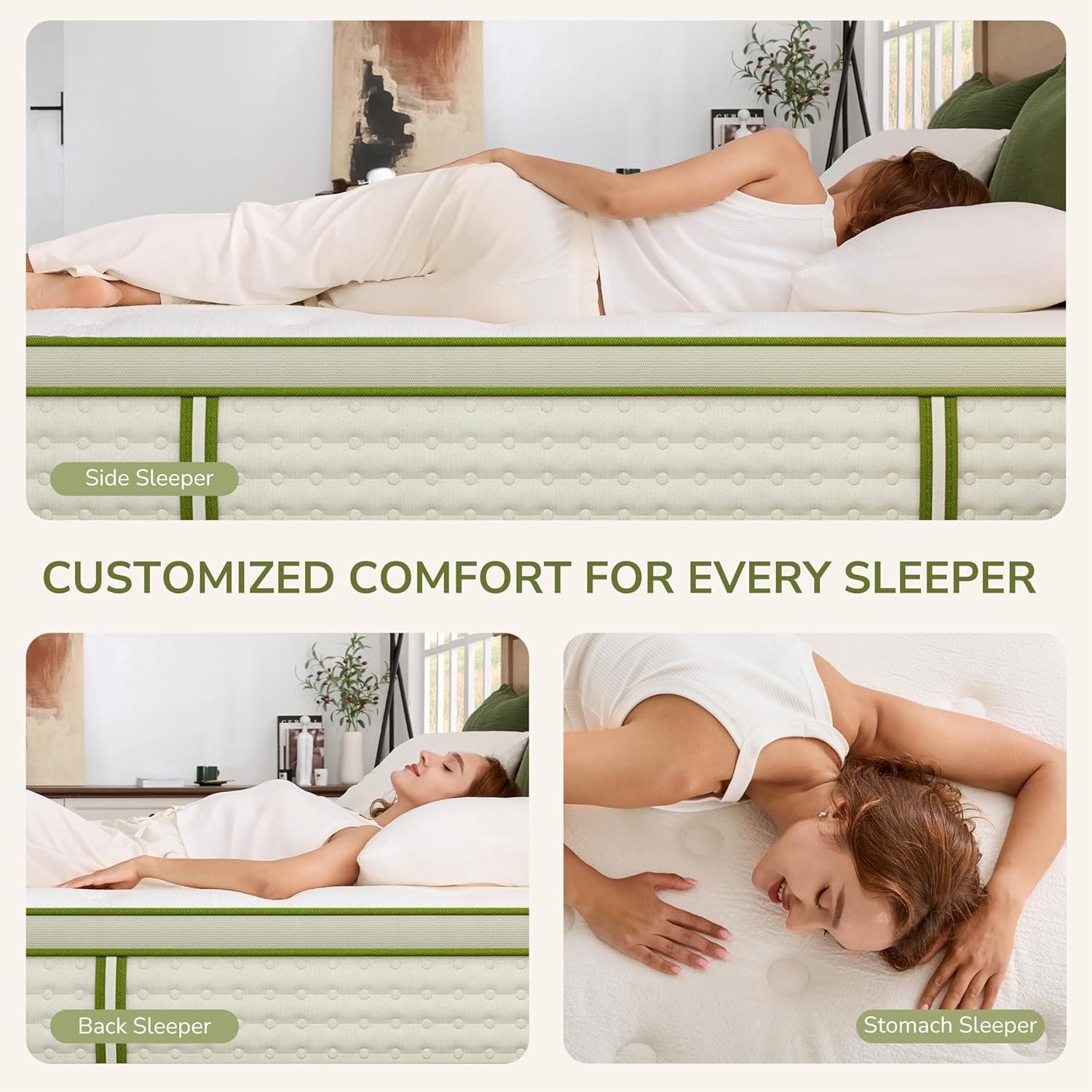King Mattress, 14 Inch King Hybrid Mattress with Individually Pocket Innerspring for Cooling Motion Isolation & Silent Sleep, Pressure Relief, Edge Support,Medium Firm - Image 9
