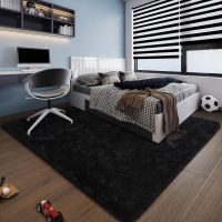 HOMORE Black Rug for Bedroom 4x6 Furry Carpet for Boys Girls Shaggy Fuzzy Rugs for Living Room Non Slip Large Rug for Kids Dorm Home Decor - Image 9