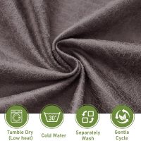 FUANGUI Criss Cross Chair Cover, Faux Leather Looking Stretch Mid Back Wide Armless Accent Chair Slipcover, Exquisite Vanity Chair Cover for Dorm Home Desk Office Chair - Light Grey - Image 3