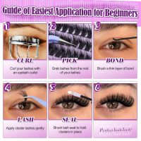 Yawamica Cluster Eyelash Extensions Fluffier Lash Clusters with Bottom Lashes 200D Volume Individual Lashes 315pcs Wispy Eyelash Clusters 10-20mm DIY Lash Extension at Home - Image 7