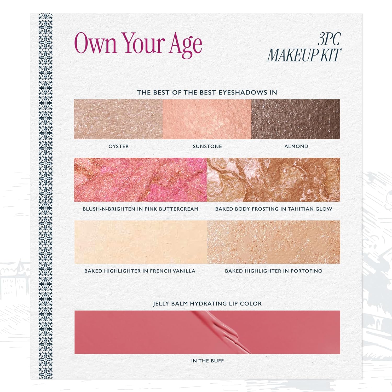 LAURA GELLER NEW YORK Own Your Age Boxed Makeup Collection | Amazon Exclusive - Giftable Makeup Set with All-in-One Face Palette, Hydrating Lip Color Balm and Retractable Travel Friendly Kabuki Brush - Image 5