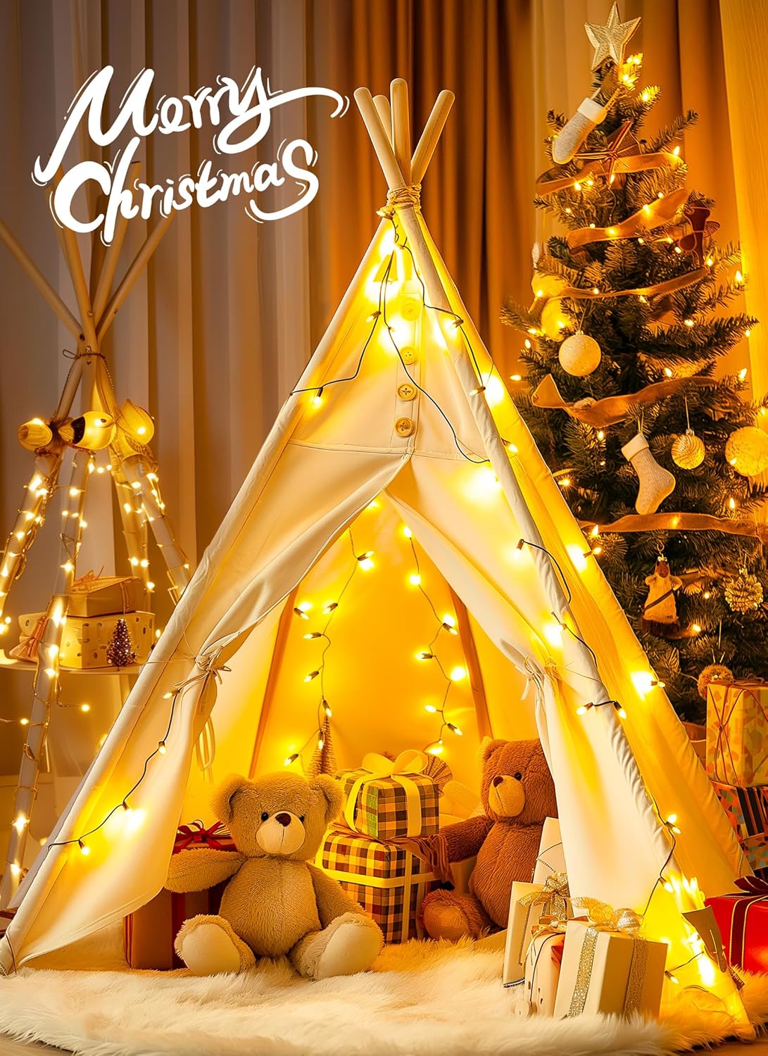 Clear Christmas String Lights 50 Count 12 Feet Incandescent Bulb Mini Lights for Indoor Outdoor Xmas Tree Garland Birthday Wedding Party Festival Decoration, Green Wire - Image 3