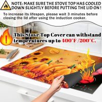 Fall Stove Top Cover for Electric Stove 28 "x 20 ", Pumpkin Leaves Heat Resistant Glass Top Stove Cover Protector, Glass Cooktop Covers, Kitchen Flat Electric Stove Top Covers - Image 3