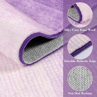 Wonnitar Washable 3x5 Purple Rugs for Bedroom, Modern Non-Slip Soft Nursery Area Rugs, Non-Shedding Ombre Low Pile Bathroom Throw Mat, Floor Carpet for Kitchen Dorm Playroom (Purple, 3'x5') - Image 3