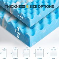 SINWEEK 2 Inch Egg Crate Memory Foam Mattress Topper Twin Size, Soft Mattress Pad for Back Pain Relief, Bed Topper, CertiPUR-US Certified, Blue - Image 9