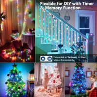 BrizLabs Christmas Fairy Lights - 66ft 200 LED Color Changing Fairy Lights with Remote, Plug-in RGB Rainbow Xmas Twinkle Light Indoor Purple Orange Starry Light for Xmas Halloween Home Party Wedding - Image 6