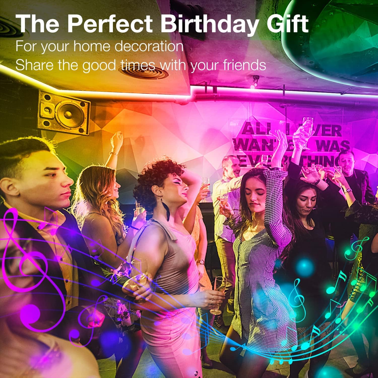 DAYBETTER LED Strip Lights 100ft, Smart Lighting with App Remote Control, RGB LED Lights for Bedroom, Music Sync Color Changing for Room Home Decor Party (1 Roll) - Image 7