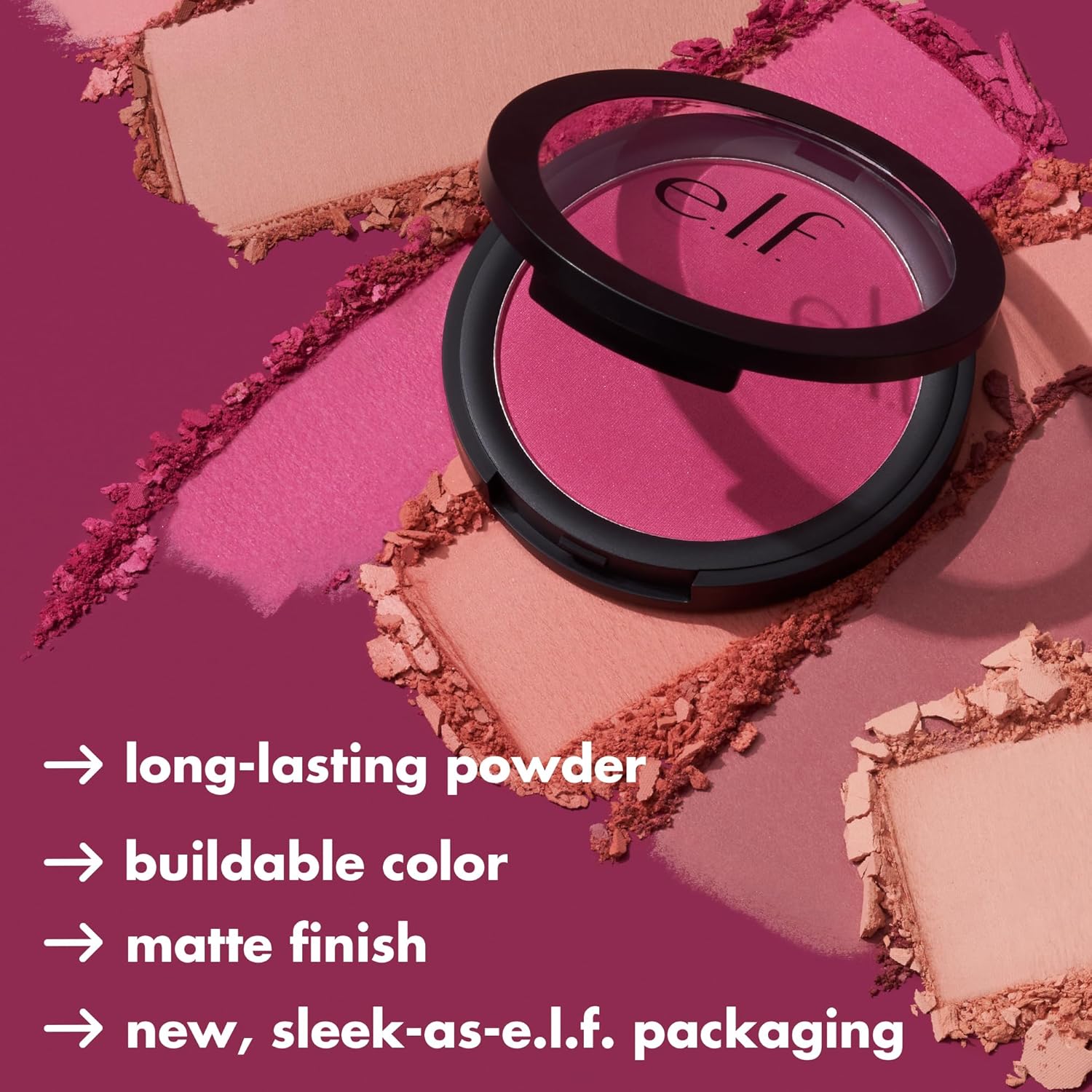 e.l.f. Primer-Infused Matte Blush, Long-Lasting, Lightweight & Buildable Powder Blush, Delivers A Matte Finish, Vegan & Cruelty-Free, Always Crushing - Image 4