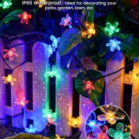 Brightown 60 LED Flower Solar String Lights Outdoor Waterproof Fairy Lights for Garden Yard Fence Patio Christmas Tree Wedding Party Decor, Multicolor - Image 2