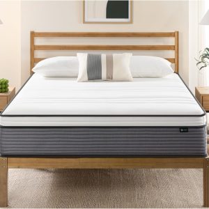 ZINUS 12 Inch True Support Hybrid Mattress [New Version], Queen, Fiberglass Free, Medium Feel, Motion Isolation, Certified Safe Foams & Fabric, Mattress in A Box