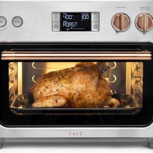 Café Couture Oven with 14 essential cooking modes, including Air Fry, CrispFinish, Bake, Broil, Roast, Toast, Pizza, WiFi & Smart Connected, Voice Control, Countertop Small Appliances, Steel Silver