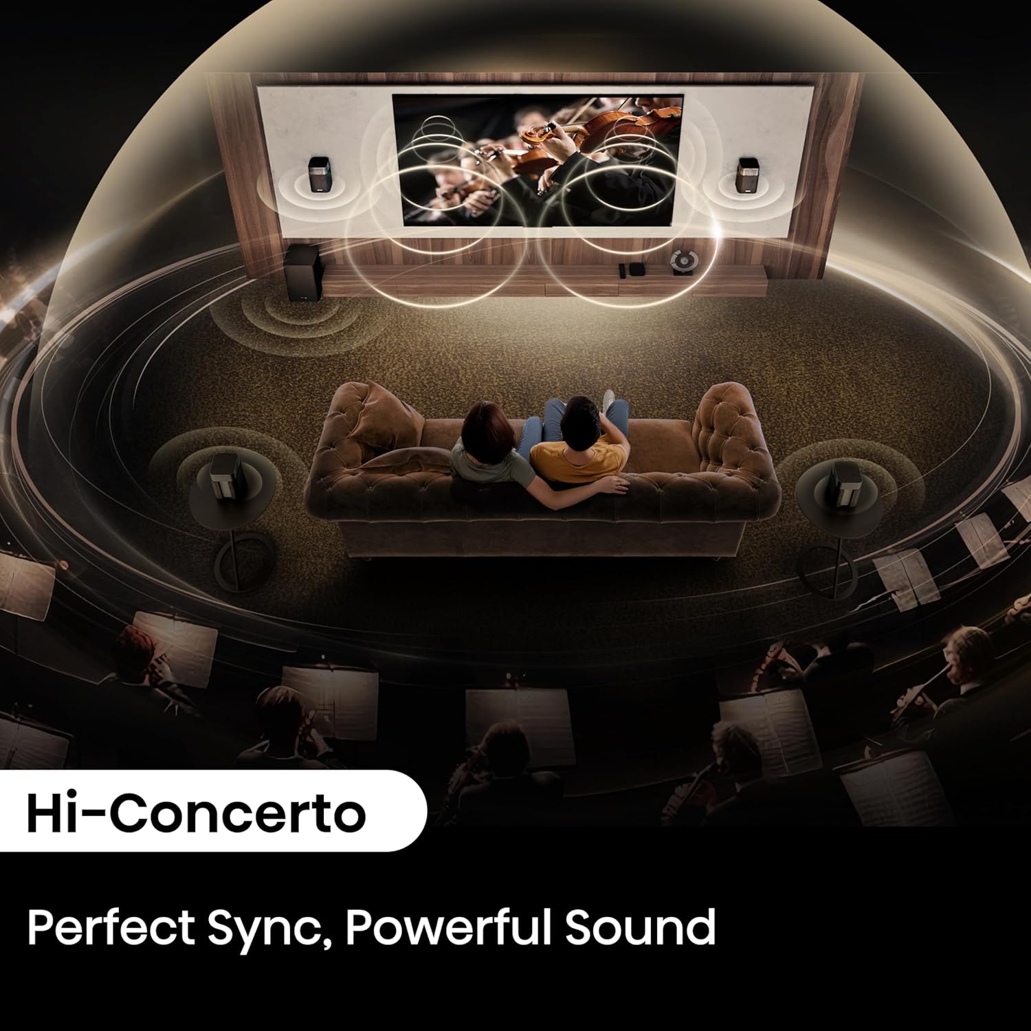 Hisense HT Saturn 4.1.2Ch Sound Bar with Wireless Subwoofer, Dolby Atmos, DTS:X, Bluetooth 5.3, EzPlay, 4K HDMI Pass Through, Roku TV Ready, HDMI/AUX/ARC/Optical/USB, 5 EQ Modes, Hi Concerto - Image 6