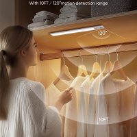 Under Cabinet Lighting Wireless, 2200mAh Rechargeable Battery Operated Motion Sensor Light Indoor, 3 Color Temps Under Counter Light, Dimmable Wireless Closet Lights w/Remote for Kitchen,Pantry,4 Pack - Image 2