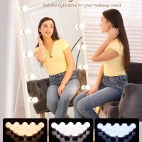 Brightown 14 Bulb Dimmable Hollywood Makeup Mirror Lights, 22Ft Adjustable Vanity Lighting Fixtures for Full Length Mirror (Mirror Not Included) - Image 2