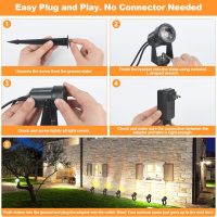 Outdoor Landscape lighting Low Voltage, 65.6FT Wired LED Spot light with Plug-in Transformer, IP65 Waterproof Outside Uplight 18W 1800LM for Yard Garden Tree Pathway House, Warm White 3000K, Pack of 6 - Image 5