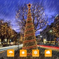 Extra-long 288FT 800LED Solar Fairy String Lights, 4-Pack 72FT 200 LED Outdoor Twinkle Lights Waterproof, 8 Lighting Modes, Warm White Copper Wire Lights for Deck Backyard Tree Garden Fence Pool Party - Image 4
