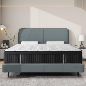 Queen Mattress,12 Inch Queen Size Mattresses Memory Foam Hybrid Black Mattress in a Box,with Provide Support and Improve Sleep Mattresses,Medium Firm.