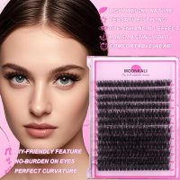Lash Clusters Wispy 80D Eyelash Clusters D Curly 12-20MM Mix Length Cluster Eyelash Extensions Thick Volume Individual Lashes Clusters DIY Eye Lash Extension 3D Eyelashes Clusters at Home By MOONKALI - Image 6