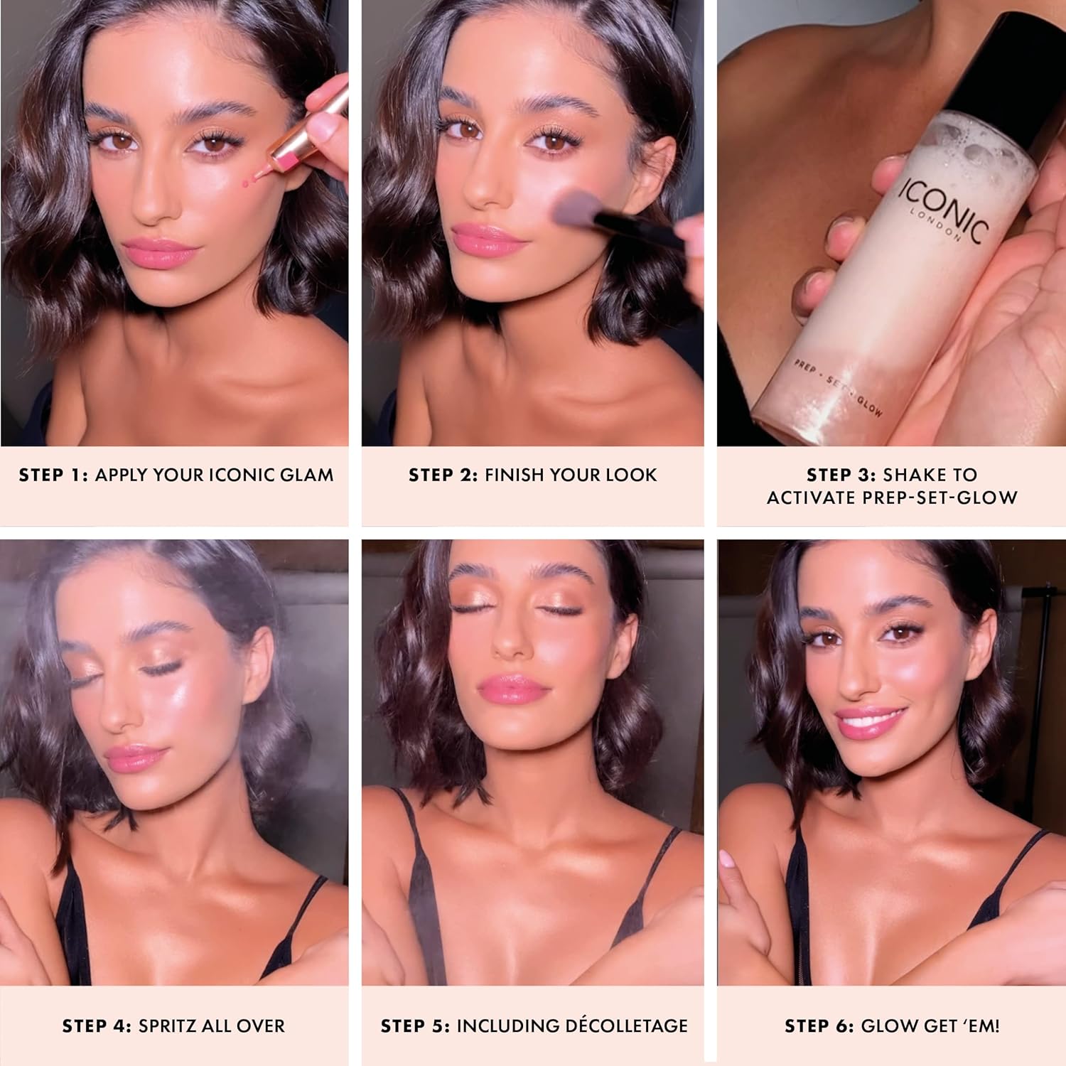 ICONIC LONDON Prep-Set-Glow | Hydrating + Setting + Glowing Spray, 3-in-1 Formula for a Dewy, Radiant Finish - Image 3