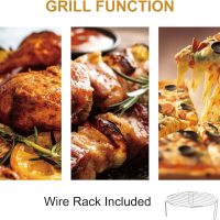 Emerson MWRG0901W 0.9 Cu. Ft. Retro Microwave with 1,000W Grill Function, 800W Cooking Power, LED Display, 5 Power Levels, 8 Auto Menus, Glass Turntable, Child Lock, White Countertop Design - Image 4