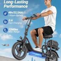 Maxshot Electric Scooter, 8.5" /10" /14" Tire, 16/19/22 Mph Top Speed, 12/16/21/27/28/49/50 Miles Long Range, Folding Escooter for Adults and Kids with Seat Bag, Dual Braking, Dual Suspension, App - Image 3