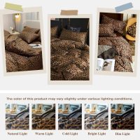 mixinni Leopard Print Queen Size Comforter Set-3 Pieces Animal Cheetah Printed Comforter Sexy Soft Fluffy Brown/Black Floral Print Bedding Set with 2 Pillowcases for All Season-Queen Size - Image 8