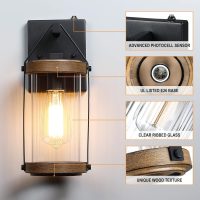 LONEDRUID 2 Pack Dusk to Dawn Outdoor Wall Light Fixtures Photocell Sensor Exterior Lantern Sconce Lighting Waterproof Outside Wall Mount Lamp for House Patio Garage Entryway Doorway - Image 3