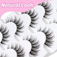 Veleasha Lashes Wispy False Eyelashes 100% Handmade Eyelashes Natural Look Fake Lashes Lightweight Lashes with Soft Clear Band 5 Pairs Pack (G2) - Image 5