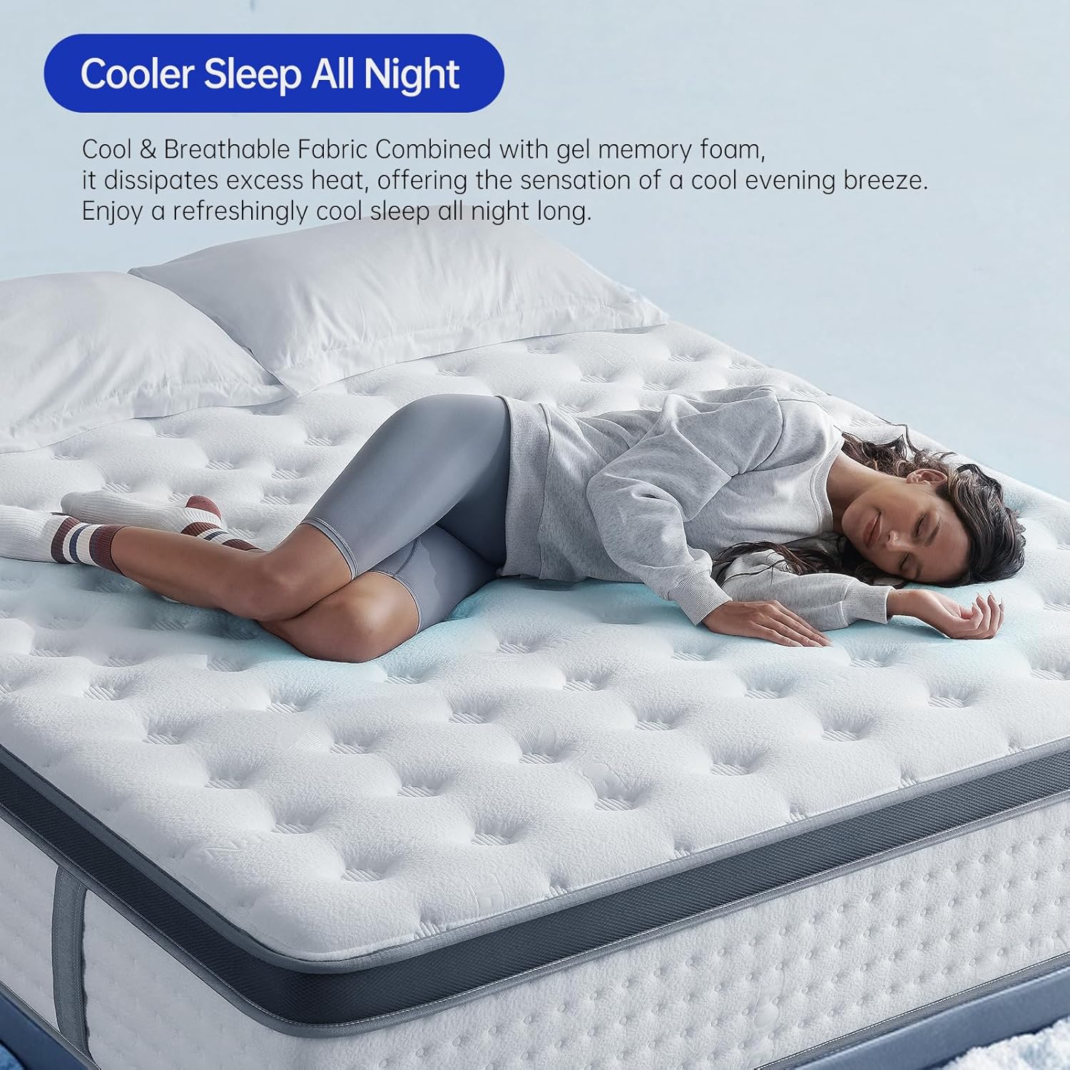 King Mattress,14 Inch King Size Mattresses in a Box,Memory Foam Hybrid Mattress , Individual Pocket Spring for Motion Isolation &Zoned Support & Pressure Relief,Medium Firm (King, 14, Inches) - Image 7