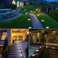 LYHOPE Solar Ground Lights Outdoor, 8 Pack 8 LED Solar Disk Lights Waterproof Garden In-ground Pathway Light Landscape Lighting for Lawn,Yard,Deck,Patio,Walkway (White) - Image 5