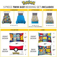 Franco Kids Bedding Super Soft Comforter and Sheet Set with Sham, 5 Piece Twin Size, Pokemon - Image 4