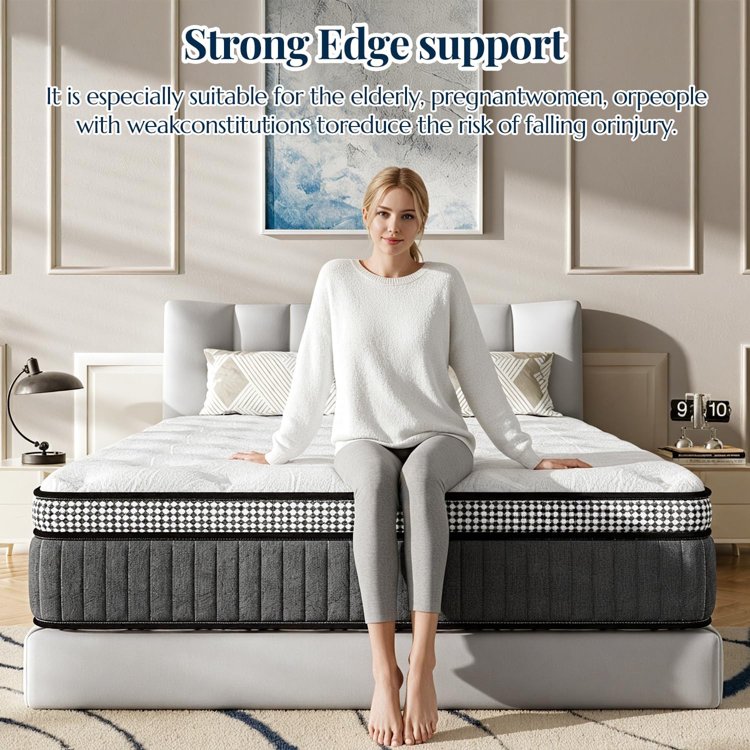 12 Inch Queen Mattress, Hybrid Queen Mattresses in a Box, Gel Memory Foam, Pocket Springs for Motion Isolation, Medium Firm Matress,60"x80"x12" - Image 7