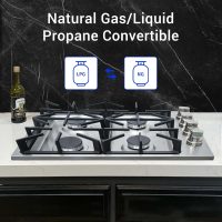 CT Copper Tailor Gas Cooktop 30 Inch With Four Sealed Burners, NG/LPG Convertible,Max 18000BTU, in Stainless Steel - Image 5