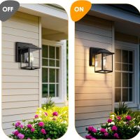 Outdoor Wall Lantern, Exterior Waterproof Wall Sconce Light Fixture, Black Front Door Mounted Lighting with Clear Glass, Anti-Rust Porch Lamp - Image 5