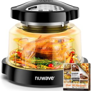 Nuwave Oven Pro Plus Air Fryer, Infra-Red Countertop, 2025 Advanced Convection, No Defrosting or Preheating, Cook Fresh or Frozen, Durable Power Dome, 100 Presets & 50 Memory, PFAS Free, Black